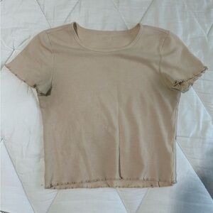 american eagle tan cropped top